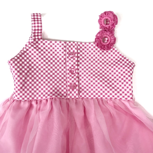 [Baby Armstrong] Pink and White Gingham Dress - Picture 3 of 8